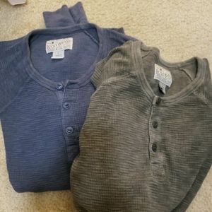 Mens Lucky Brand thermal distressed long sleeve